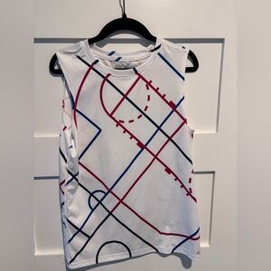 DSG Movement Tank Pure White, Court Lines Boys Size Large